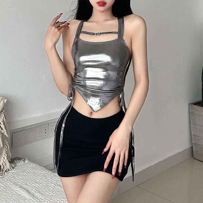 2023 Spring/Summer New Women's Wear Solid Color Slimming Fashion Strap Drawn and Sexy Backless Tank Top for Women