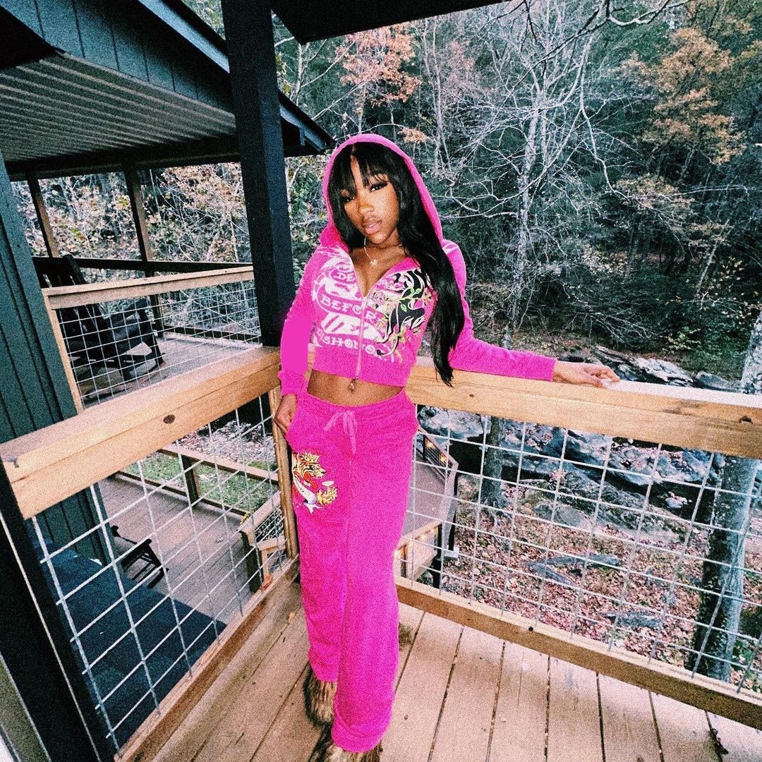 Trendy Street Printed Basic Zipper Short Cardigan High Waist Straight Leg Pants Two Piece Set clothing ladies