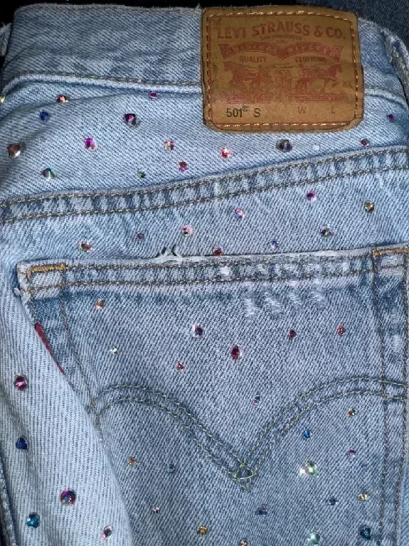 American jeans Y2K pants womens Gothic hip-hop pocket sequins rhinestone retro blue jeans fashionable ultra-thin high waisted Trousers 241127