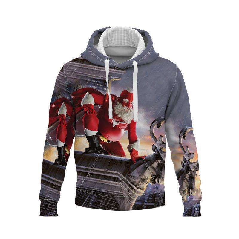 2024 Autumn/Winter Santa Claus Cute for Men and Women 3D Digital Printed Hoodie