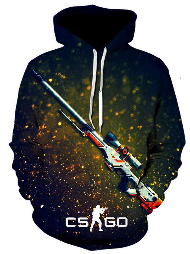 Digital long sleeved 2024 new PUBG 3D printed colorful hooded casual hoodie