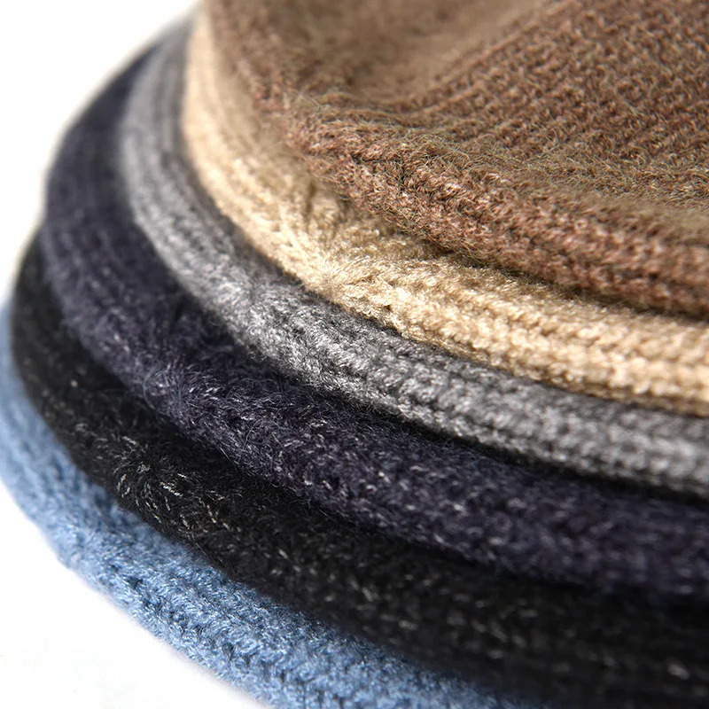 Warm Winter Hat Skull Caps For Men Women Soft Thermal Knit Beanie Thick Cuffed Beanies Male Outdoor Windproof Snow Ski Cap 241125