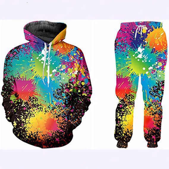 New Spring and Autumn Couple Set Burger French Fries 3D Digital Printing Hoodie Pants