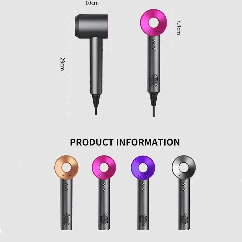 Professional Leafless Constant Temperature Negative Ion Attachment 5 Home Powerful Electric Hair Dryer