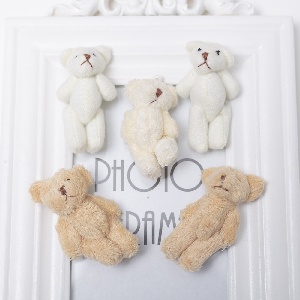 Wholesale 100pcs High Quality 6cm Soft Mini Plush Rabbit Bear Dollhouse Miniature Accessories Animal Toy Furniture For Doll Home Decoration