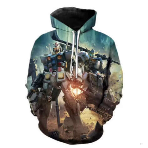 Autumn and Winter New Men's Long Sleeve am Mech 3D Digital Printed Casual Hoodie