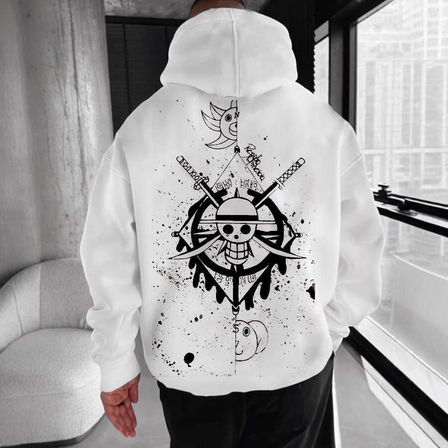 European and American style street fashion trend anime 3D digital printing men's hooded hoodie