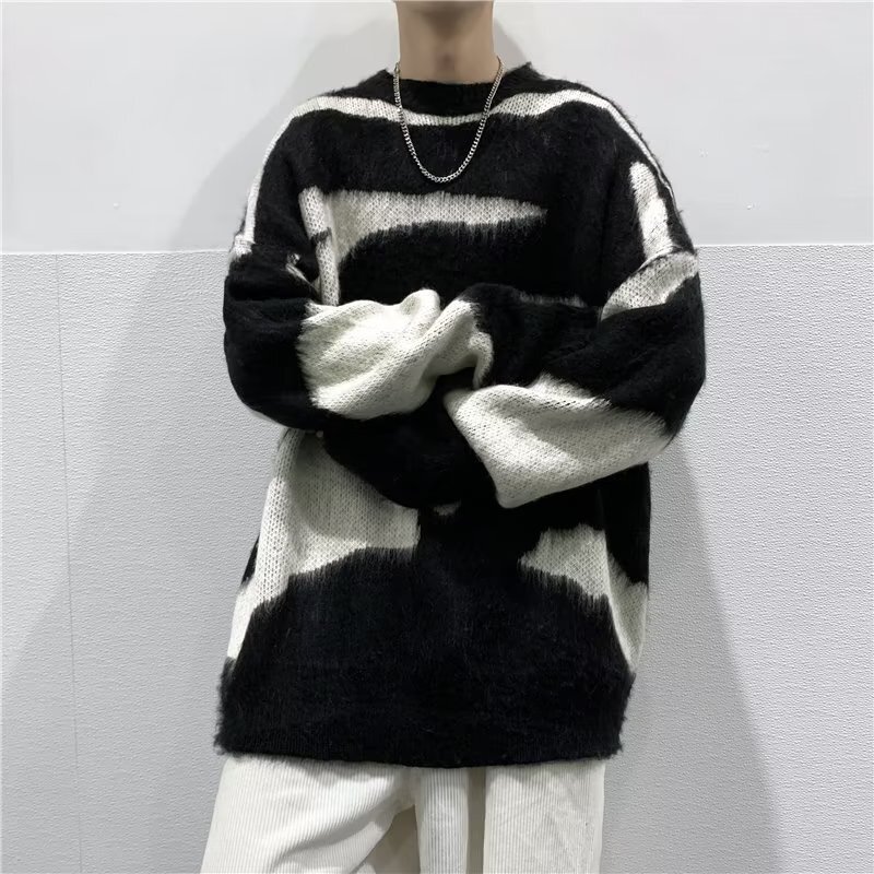 New autumn and winter American lazy style new high-end round neck niche design basic knitting designer sweater