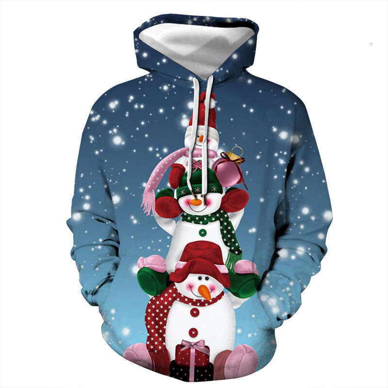 European American Autumn/Winter Christmas Series 3D Digital Printed Men's and Women's Street Hoodies