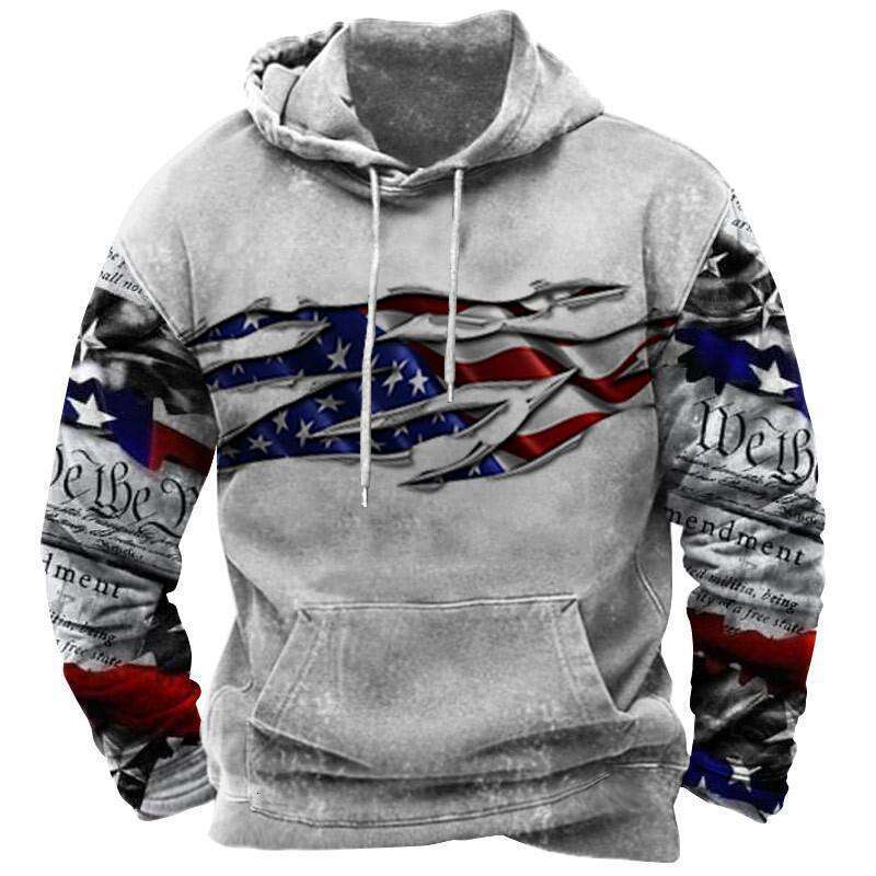 3D Digital Printed Original Manufacturer American Retro Pattern Hoodie for Men and Women Couple
