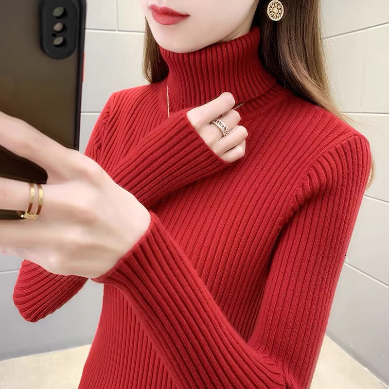 Diagonal cross women's high neck sweater for winter wear, new slim fit thick bottom sweater, multifunctional knit designer top for outdoor wear
