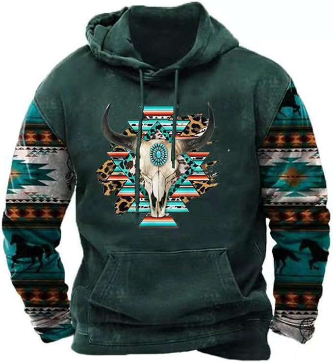 Autumn and winter printed men, popular 3D hooded sweatshirt with pockets for casual wear