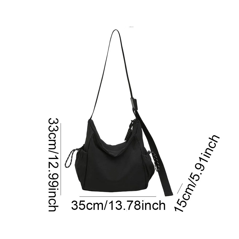 Shoulder Bag for Women with Multiple Pockets Crossbody Bag Nylon Zipper Handbag Solid Tote Bag for Work Travel 241201