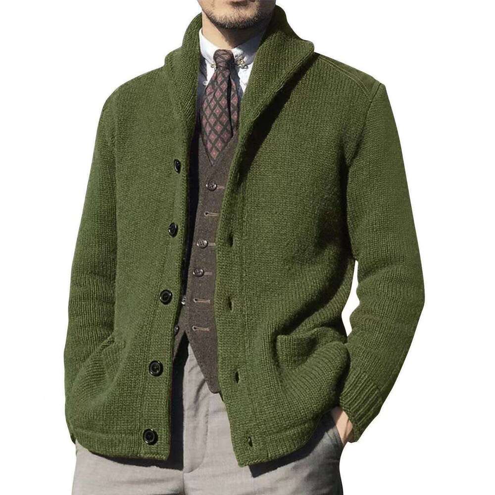 autumn winter men's woolen cardigan casual warm commuting sweater 2024 new style chic and elegant clothing