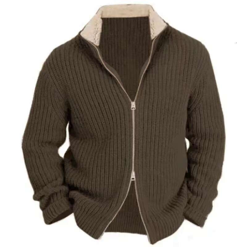Autumn/Winter Men's Coat High Quality Sweater Thickened Double Pullover Warm Dad's Woolen Fabric 2024 New Style Stylish and Elegant Clothing