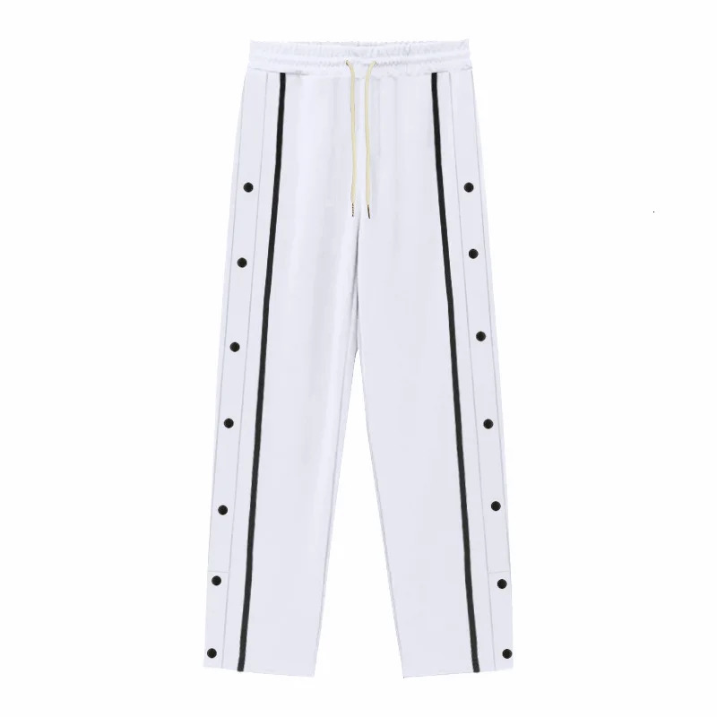 2024 Casual Sports Breasted Pants Mens Autumn Button Loose Straight Drawstring Oversized Sweatpants Trousers 241120