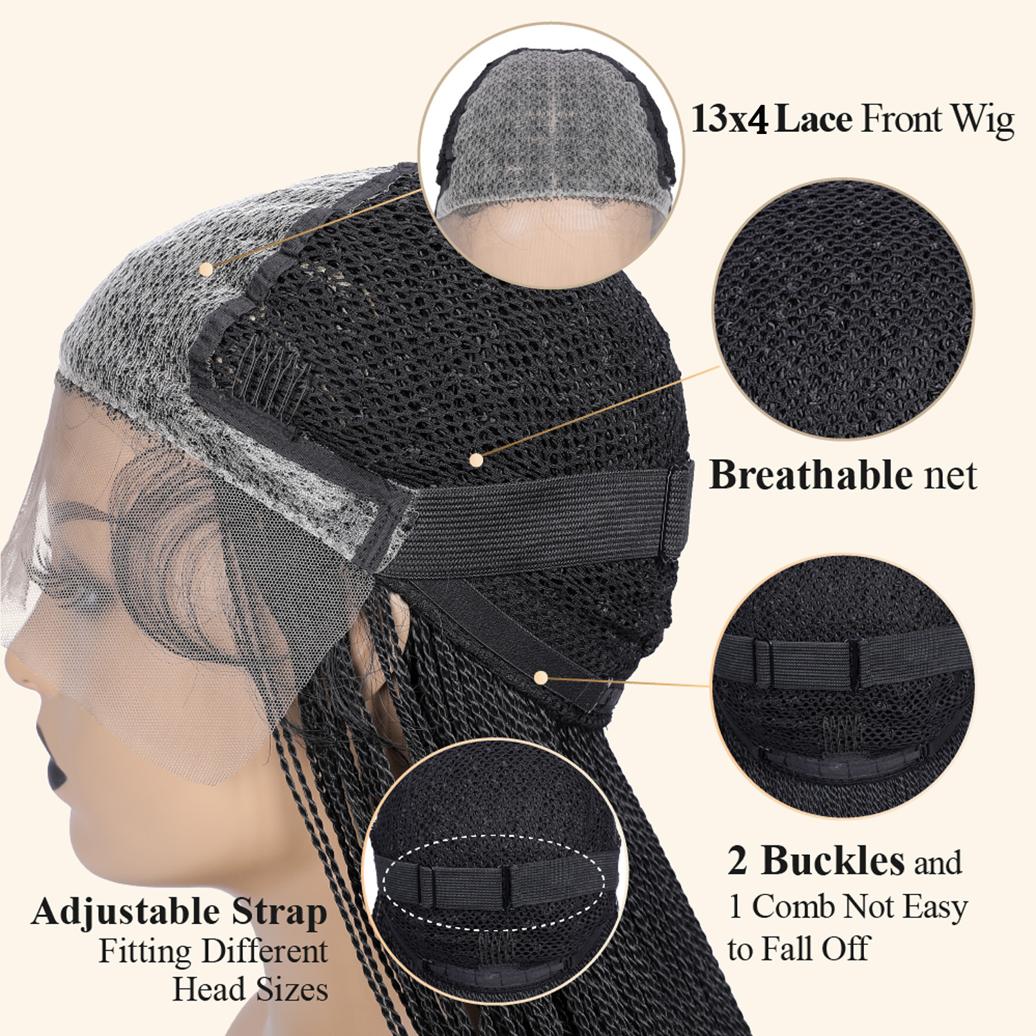 Wignee Short Bob Braided Wigs For African Women Synthetic Lace Front Wig Pre Plucked With Baby Braiding Hair