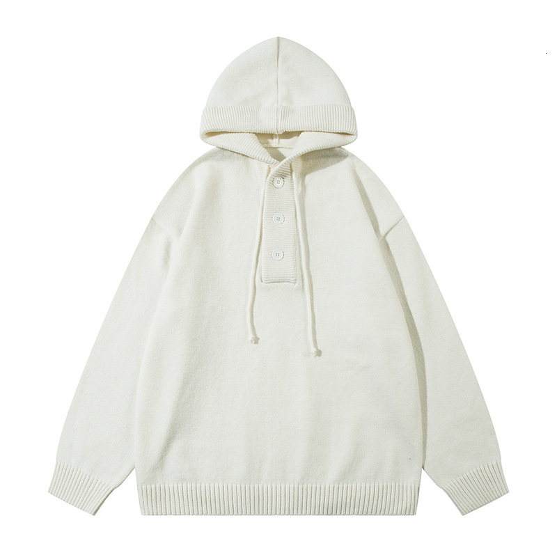 New AKanbullet American Grey Hooded Sweater with Lazy Style for Autumn and Winter, High Quality Knitted Top by Male and Female Designers