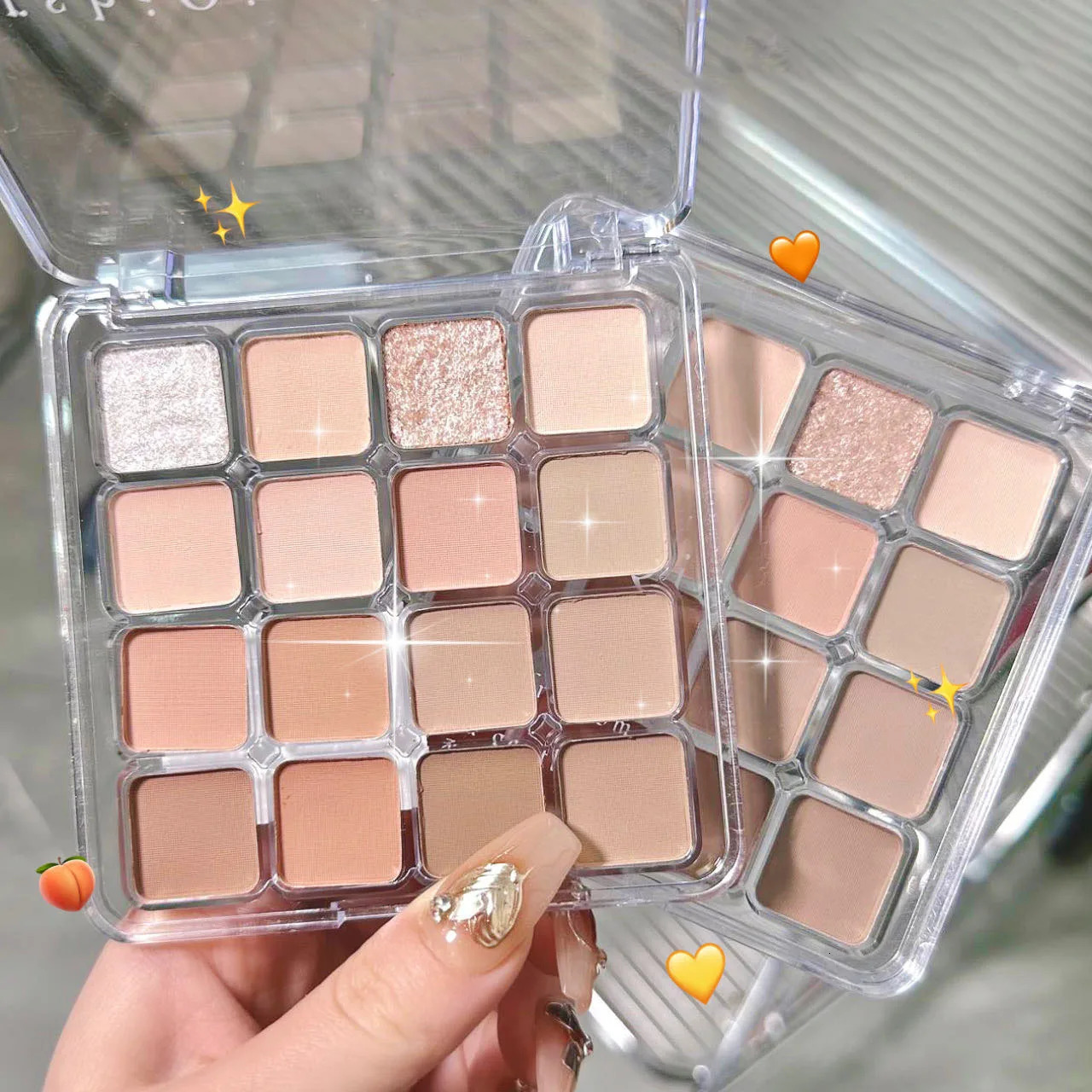 ErshiiQi Small Emo 16Colors Eyeshadow Palette Matte Pearlescent Fine Shimmer Low Saturation Earth Tones Makeup For Women 241118