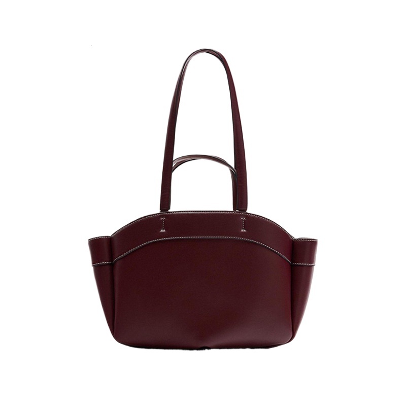 Women Pu Leather Shoulder Retro Crossbody Casual Portable Bucket Tote Bag Underarm Pouch Large Capacity Shopping Bag