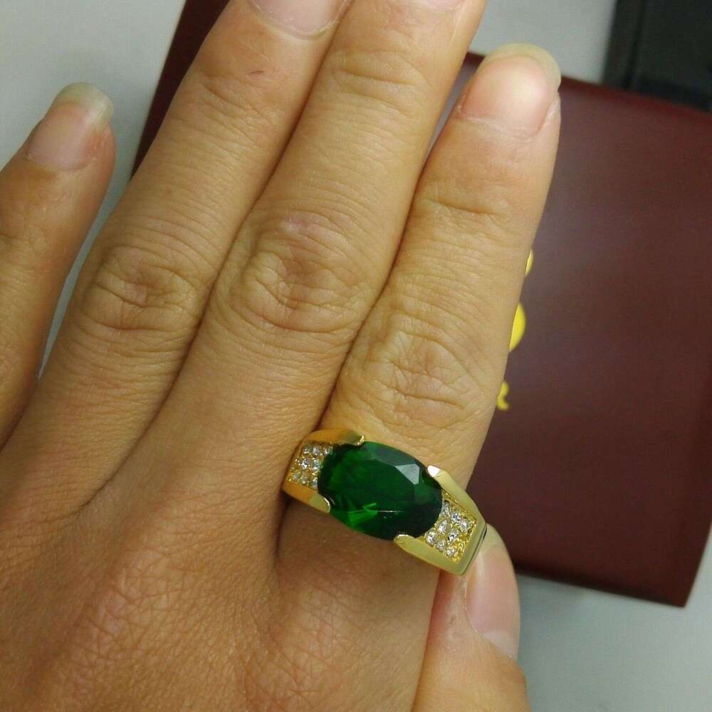 10kt Gold Filled Peridot Gemstone Ring for Men - Size 9/10/11 9c0b