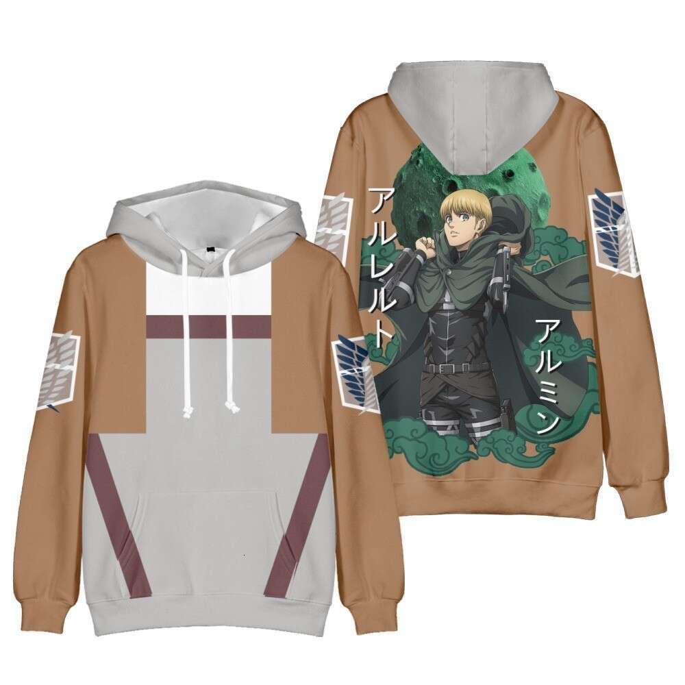 Autumn winter new attacking giant 3D digital printed for men and women anime peripheral hooded casual hoodie
