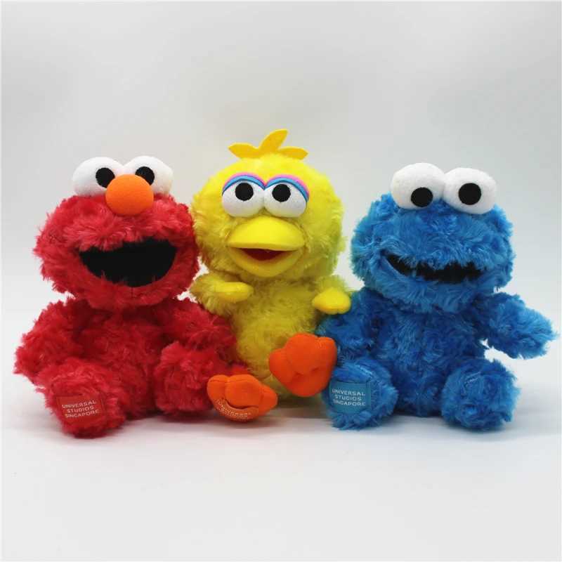 Plush Dolls 1 classic Elmo biscuit 15 cm monster big bird plush toy soft filled animal childrens educational toy Q241130