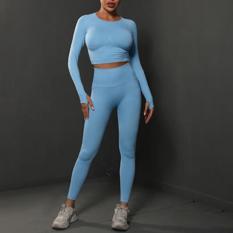 Leggings Sport Yoga Pants Sets Women's Sports Tops The Gym Suit For Fiess Women 2 Piece Set Outfit