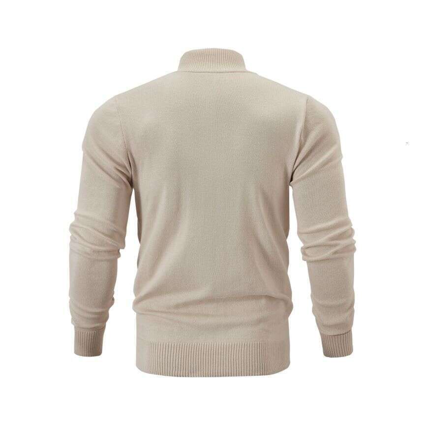 Autumn and winter popular men's clothing, stand up collar sports cardigan, knitted woolen sweater, 2024 new casual versatile fashion clothing