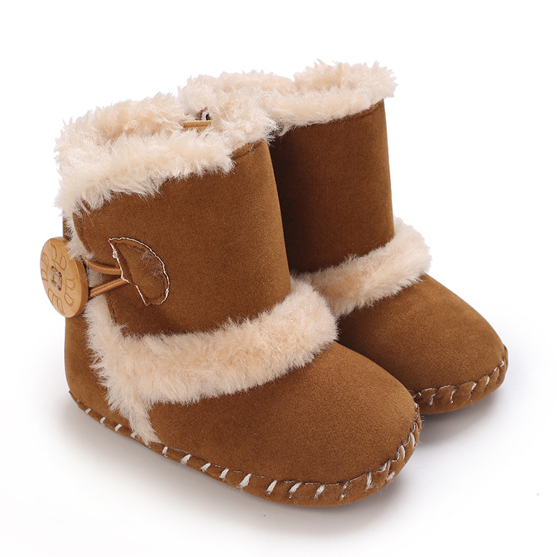 Newborn Baby Fuzzy Winter Boots Fleece Soft Sole Infant Shoes Littlesprouts 0-18 Months Warm First Walkers Toddler Plush Snow Booties