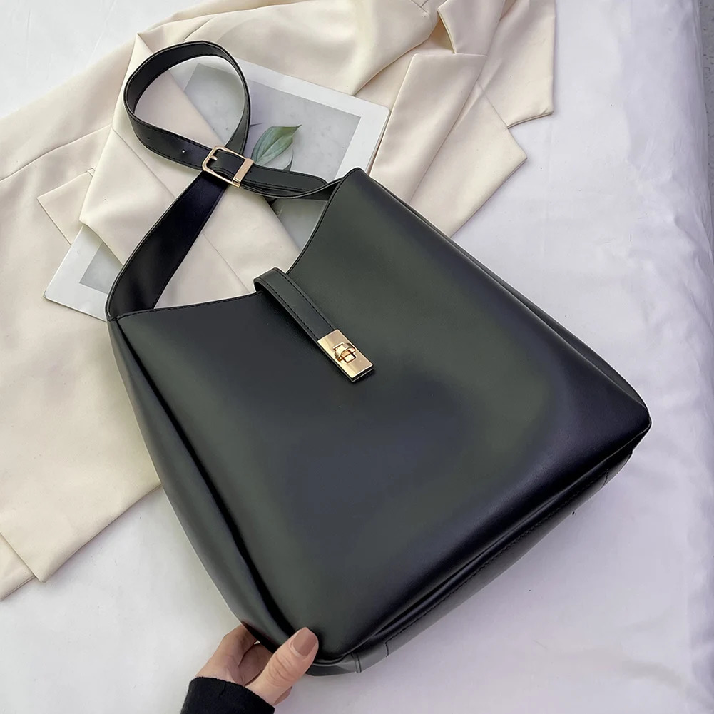 Women Shoulder Bag Solid Color PU Leather Trendy Tote Bag Adjustable Strap Underarm Bag Everyday Bag for Work Shopping Travel 241201