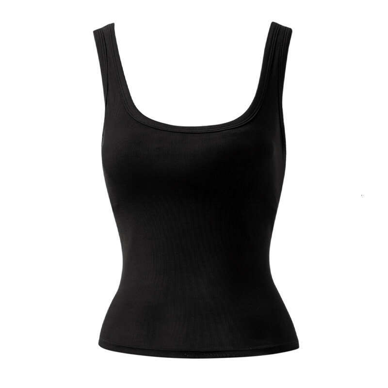 Spicy girl square neck vest sleeveless suspender detachable chest cushion running sports top women's fiess suit