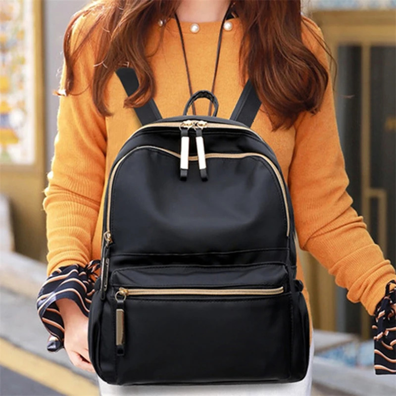Solid Color Oxford Cloth Female Fashion Large Women Backpack Travel Bag School Cute Waterproof Sports Bags For 241115