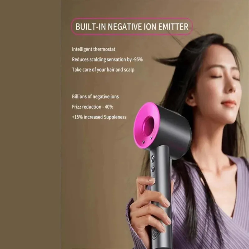 Professional Leafless Constant Temperature Negative Ion Attachment 5 Home Powerful Electric Hair Dryer