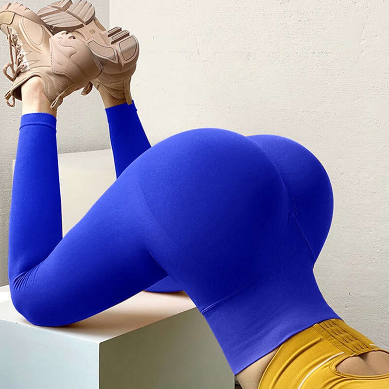 New Summer Seamless Naked Yoga for Women with No Trace, High Waist, Hip Lifting, Nine Minute Speed Drying, External Elastic Fiess Pants