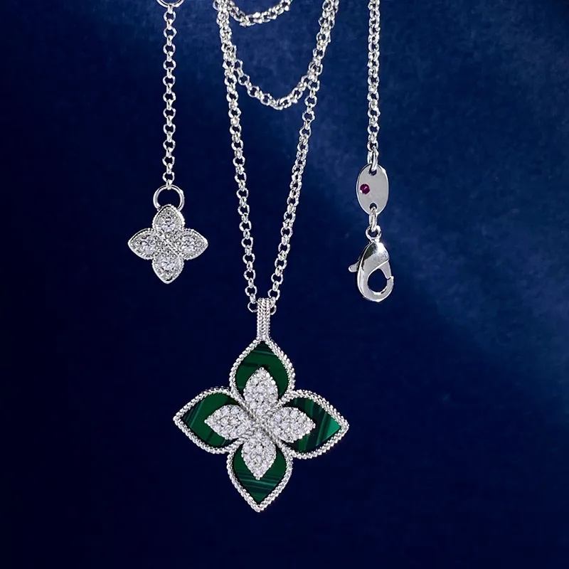 gold necklace for men necklace designer clover necklace mens jewelry moissanite gold chain men fashion classic versatile High end clavicle chain neckl