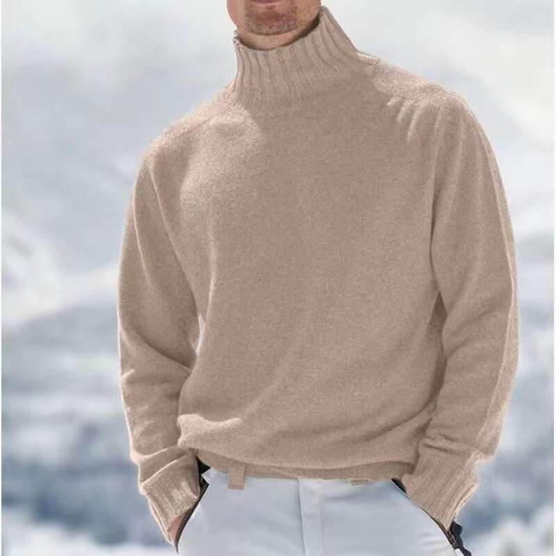 autumn winter hot men's base knitted high neck warm casual woolen sweater, 2024 new style, chic and elegant clothing