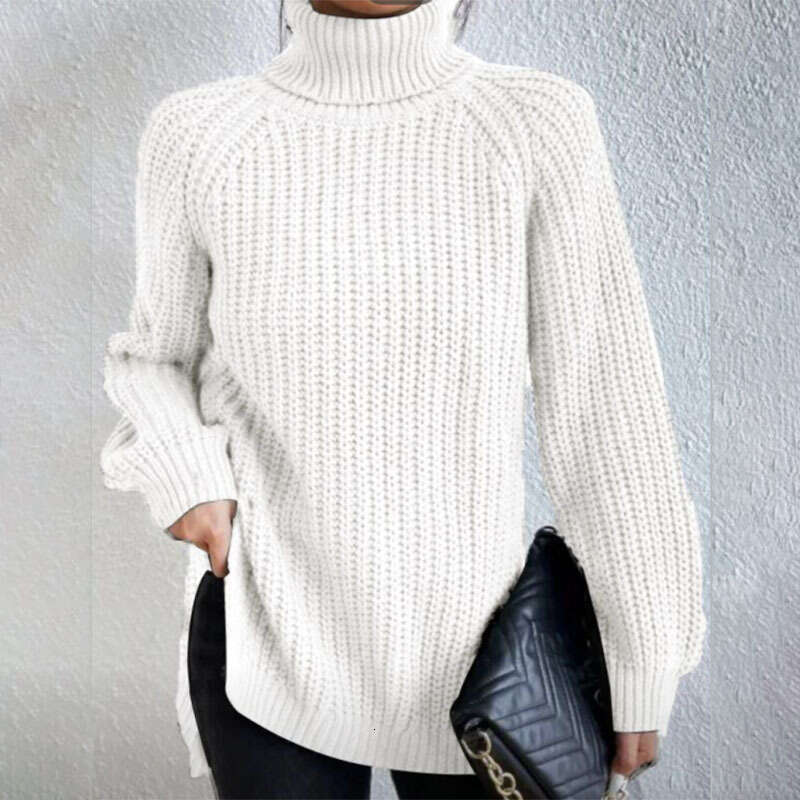 Autumn/Winter European and American Women's Woolen High Collar Thick Sweater 2024 New Casual Versatile Fashion Clothing