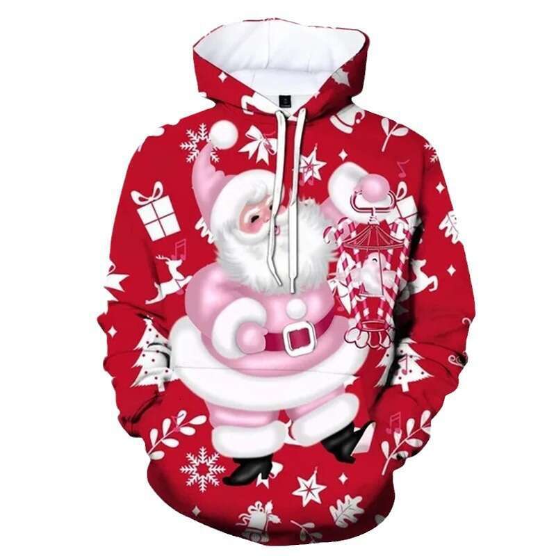 New autumn winter unisex Christmas series 3D digital printed sports and casual hooded hoodie