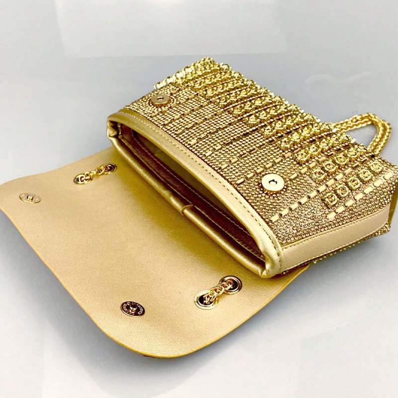 Designer Bags Glamorous Dia Shoulder Bag: Party hot Handbag, Portable Messenger, Gold Clutch Purse Evening for Women