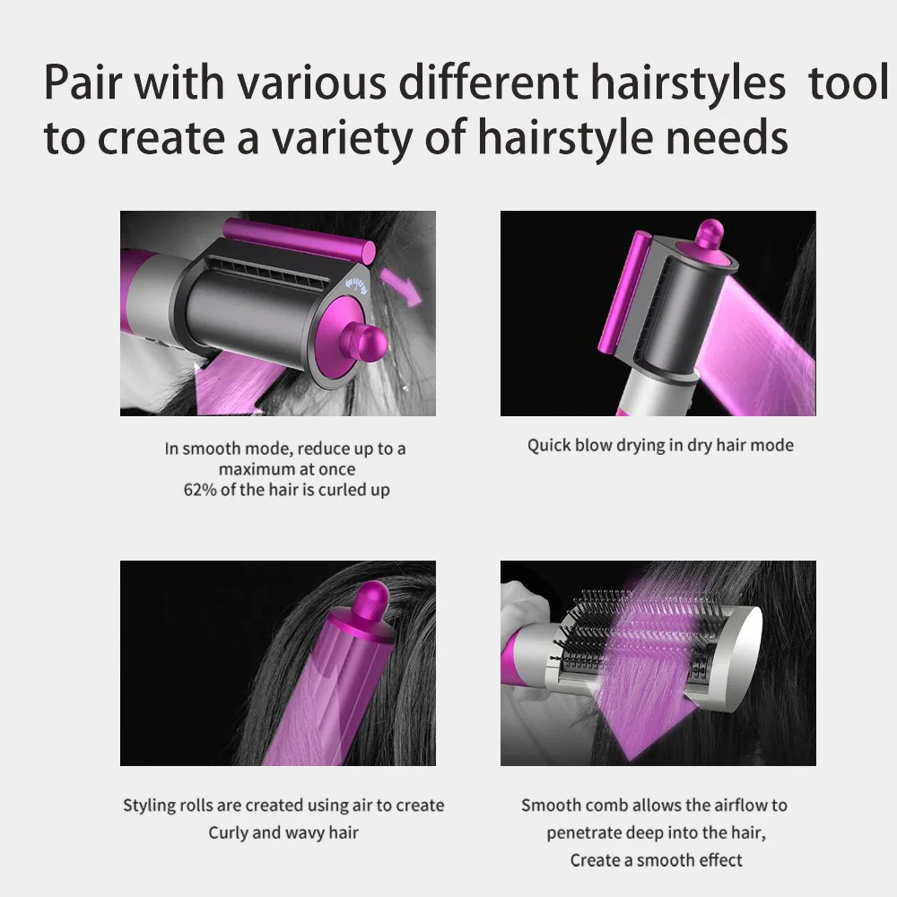 Professional Curg Iron Straightener Styg Tool 6 In 1 Hot Comb Set For Women Hair Dryer Household