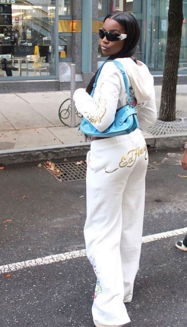 Trendy Street Skeleton Love Printed Basic Zipper Short Cardigan High Waist Straight Pants Two Piece Set For Women