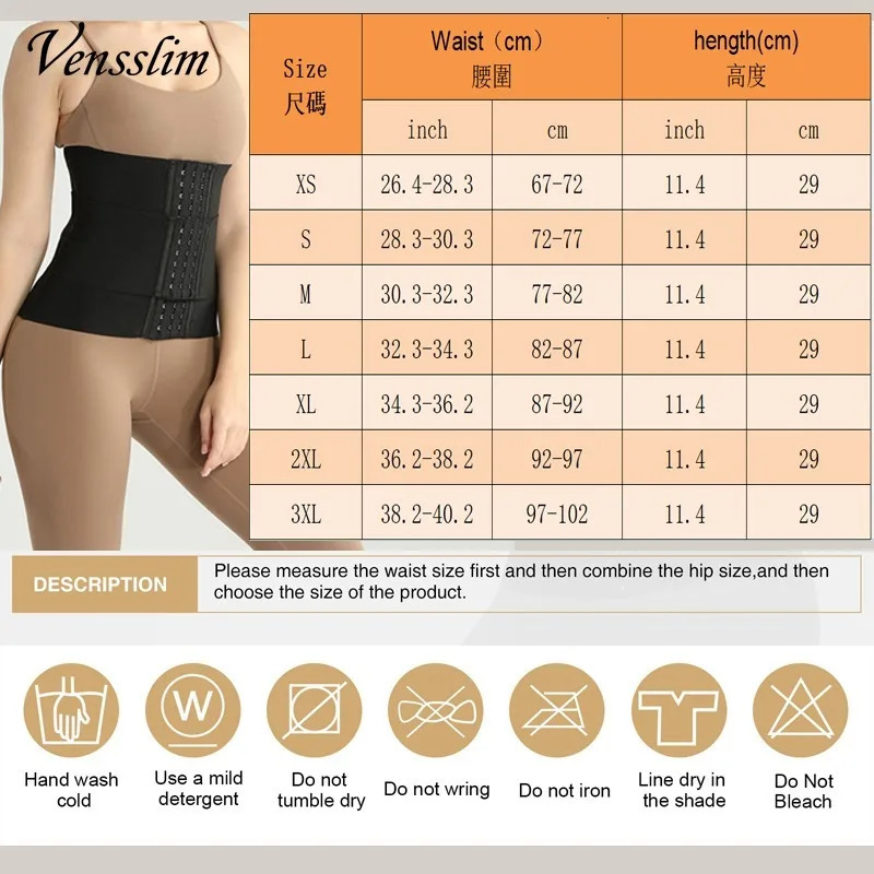 Vensslim XS3XL Body Shaper Waist Trainer Belt Women Weight Loss Reduce Tummy Trimmer Corset Adjustable Workout Girdle Shapewear 241121