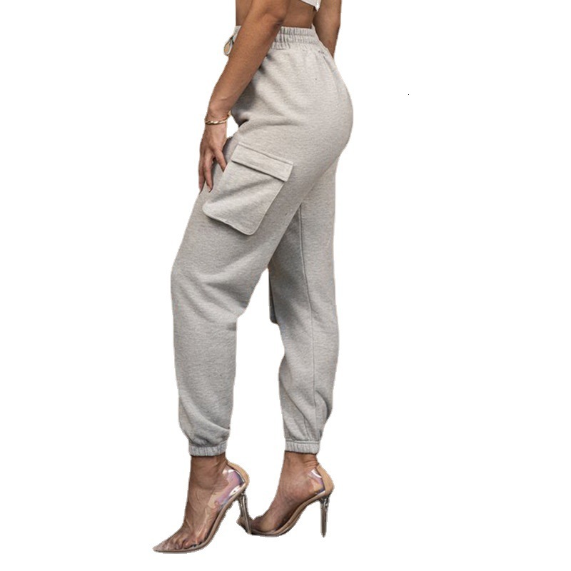 2023 Women's Fashion Casual Solid Color Pocket Strap Sports Pants Tank Top Two Piece Set