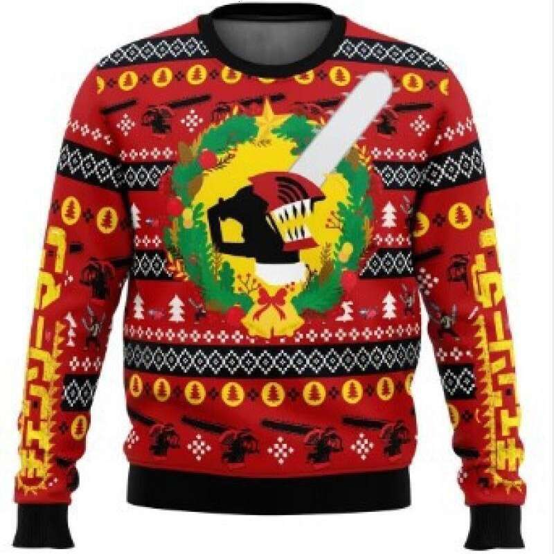 Hot selg new autumn/winter Christmas anime 3D digital printing casual men's loose round neck sweatshirt