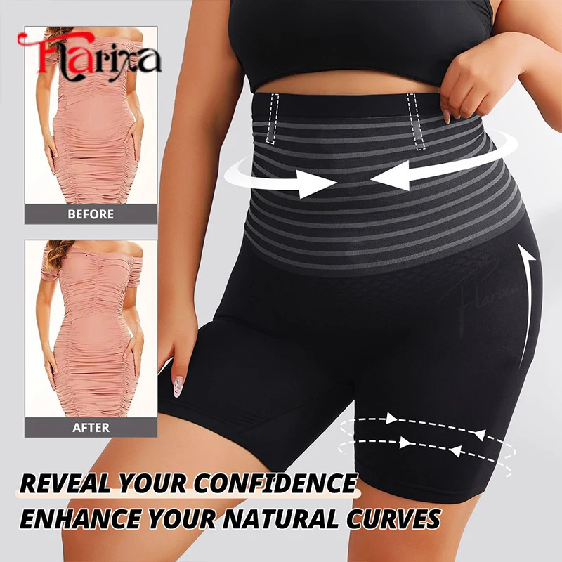 Flarixa Plus Size Tummy Control Shapewear for Women High Waist Body Shaper Shorts Seamless Compression Underwear With Butt Lift 241121