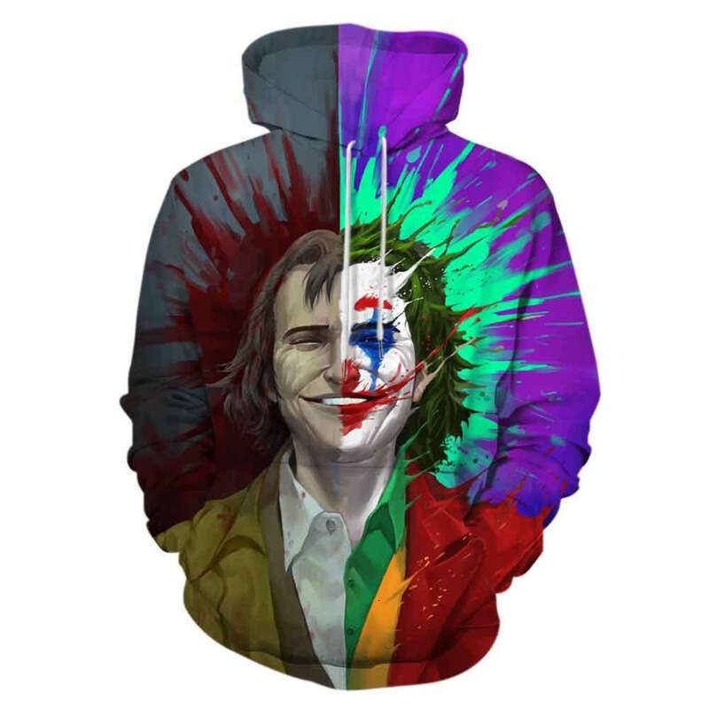 2024 New European and American Movie Joker 3D Digital Printing Autumn Casual Hoodie for Men