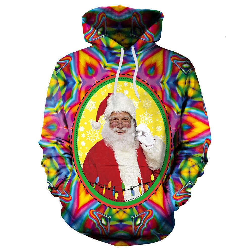 Autumn Winter 3D Digital Printing Christmas Series Men's and Women's Couple Hoodies