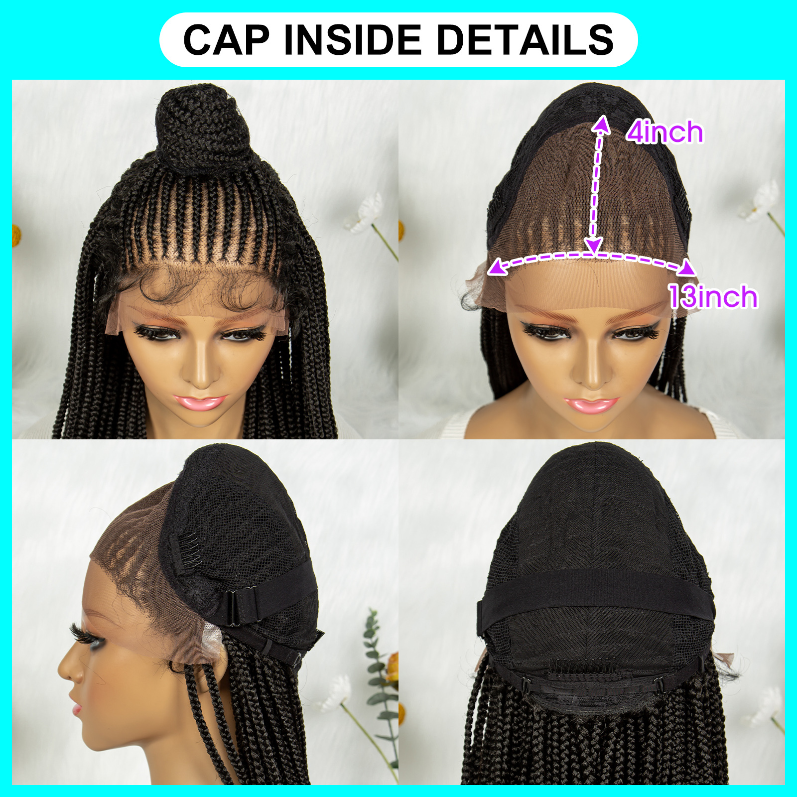 Kima Synthetic Wigs Updo Braided Lace Front Wig Curly End With Baby Hair For Black Women