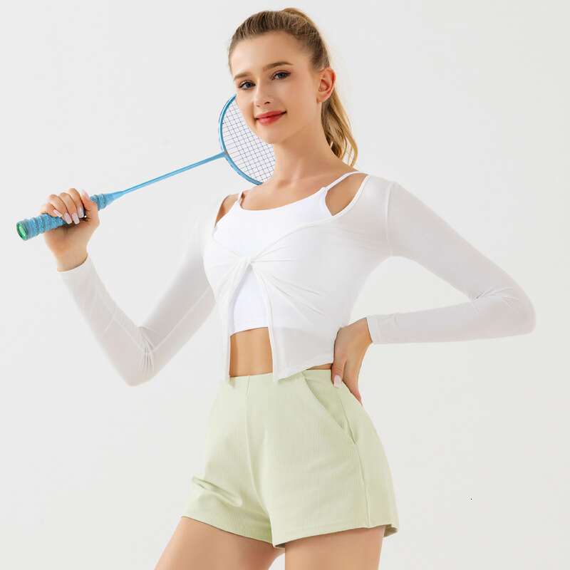 2024 new yoga long sleeved women's V-neck twisted easy to put on take off sports jacket, Baita slimming and meat blocking fiess top